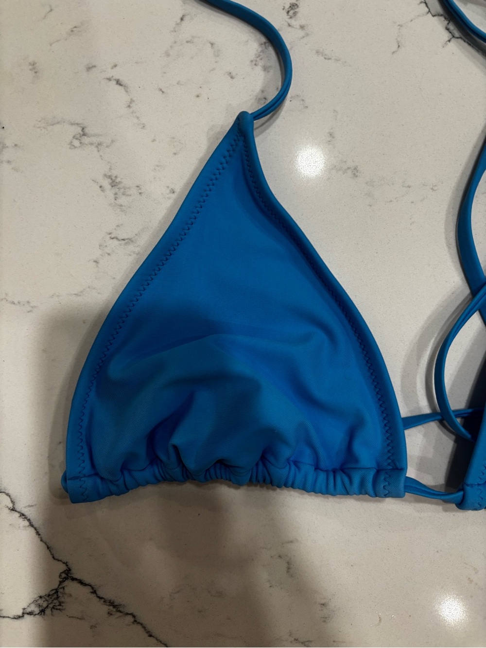 wild fable Bright Blue Triangle String Bikini Top - Picture 2 of 4